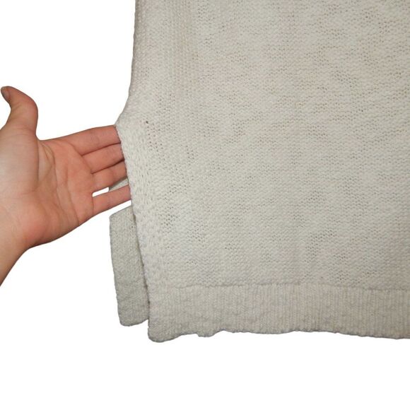 ANN TAYLOR LOFT women's medium white cream knit tunic sleeveless sweater top - Picture 11 of 13